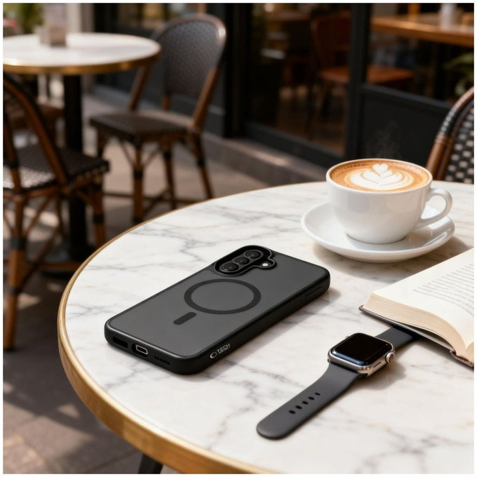Schutzhülle MagMat MagSafe für Samsung A57 5G, Matte Black, Tech-Protect