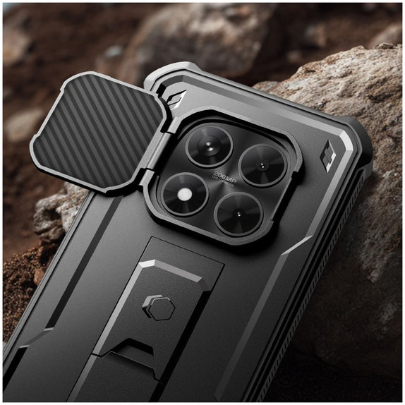 Kevlar Cam+ Hülle mit 2 Front-Rahmen für Xiaomi Redmi Note 15 Pro 5G, Schwarz, Tech-Protect