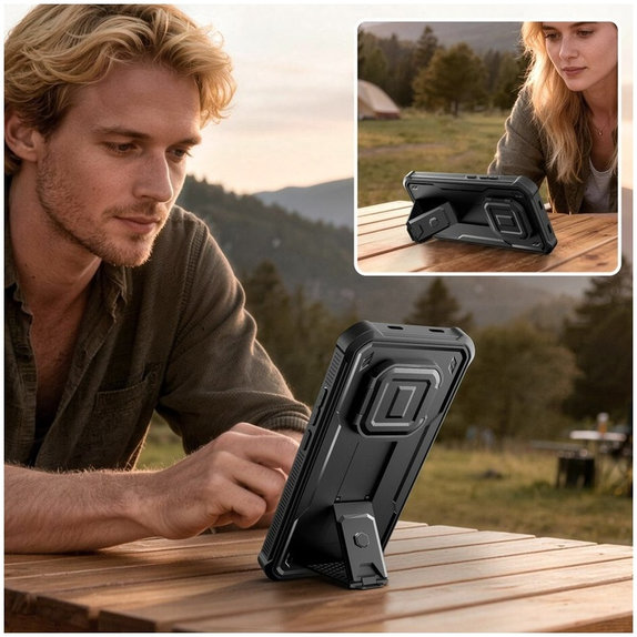 Kevlar Cam+ Hülle mit 2 Front-Rahmen für Xiaomi Redmi Note 15 Pro 5G, Schwarz, Tech-Protect