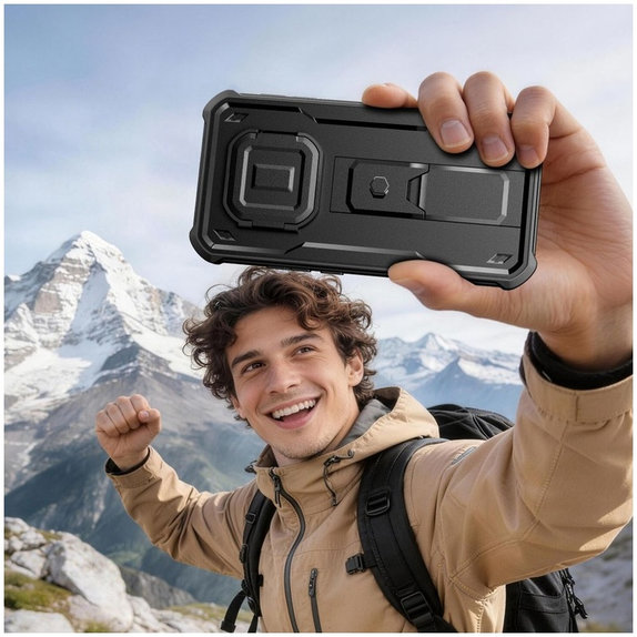 Kevlar Cam+ Hülle mit 2 Front-Rahmen für Xiaomi Redmi Note 15 Pro 5G, Schwarz, Tech-Protect