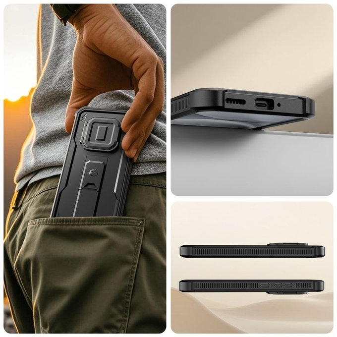 Kevlar Cam+ Hülle mit 2 Front-Rahmen für Xiaomi Redmi Note 15 Pro 5G, Schwarz, Tech-Protect