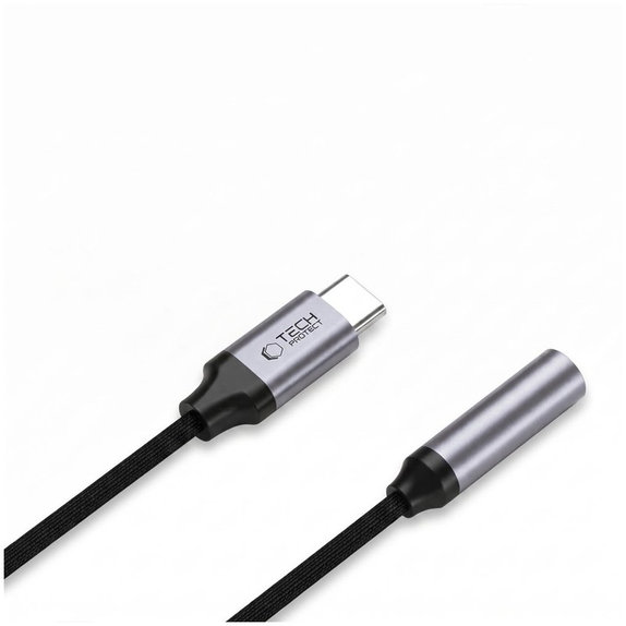 Adapter Ultraboost USB-C To Mini Jack 3.5MM DAC, Iron Grey, Tech-Protect