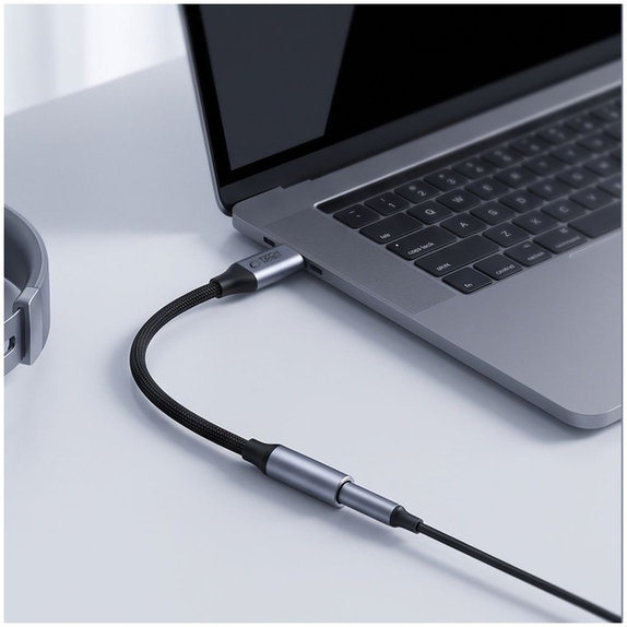 Adapter Ultraboost USB-C To Mini Jack 3.5MM DAC, Iron Grey, Tech-Protect