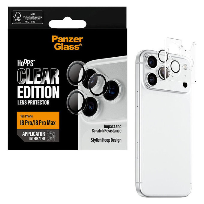 Kameralinsenschutz Hoops für iPhone 18 Pro/18 Pro Max, Transparent, PanzerGlass