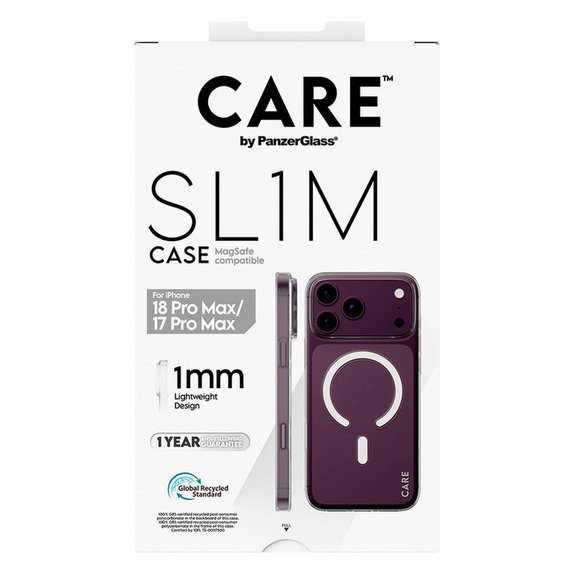 Hülle SL1M mit MagSAFE für iPhone 18 Pro Max/17 Pro Max/16e, Transparent, PanzerGlass