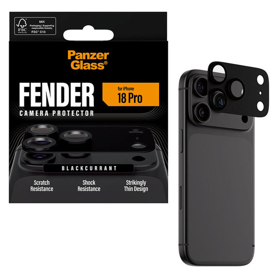 Fender Kameraobjektivschutz für iPhone 18 Pro, Black Currant Currant, PanzerGlass