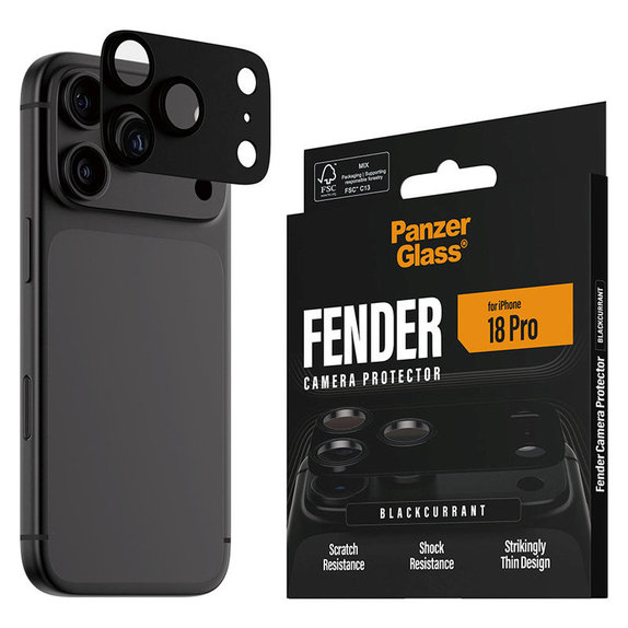Fender Kameraobjektivschutz für iPhone 18 Pro, Black Currant Currant, PanzerGlass