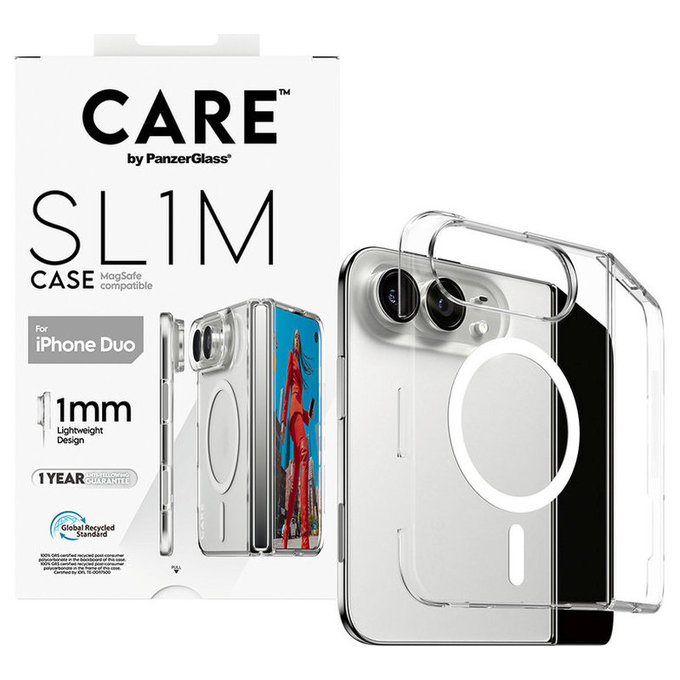 SL1M Hülle mit MagSafe für iPhone Duo, Transparent, PanzerGlass