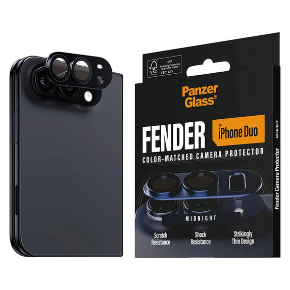 Fender Kameraobjektivschutz für iPhone Duo, Dark Blue, PanzerGlass