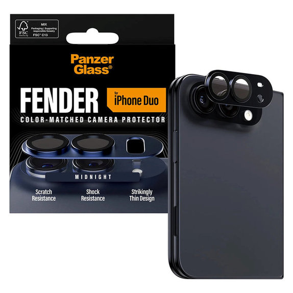 Fender Kameraobjektivschutz für iPhone Duo, Dark Blue, PanzerGlass