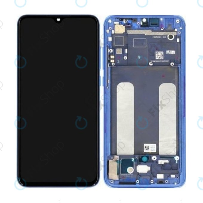 Xiaomi Mi 9 Lite - LCD Display + Touchscreen Front Glas + Rahmen (Aurora Blue) - 561010033033, 5600040F3B00 Genuine Service Pack