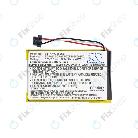 Batterie für Navigon 70, 1200mAh, Li-Pol, 3.7V, Topaz, HQ