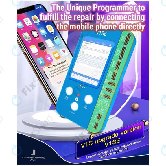 JC V1SE Programmer + LCD, Battery, Fingerprint, Face ID und 12-series Boards (iPhone 7 - 12 Pro Max)