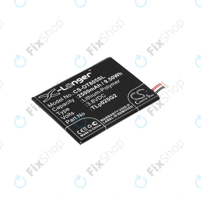 Batterie für Alcatel One Touch Pixi 8", 2500mAh, Li-Pol, 3.8V, TLp025G2, HQ