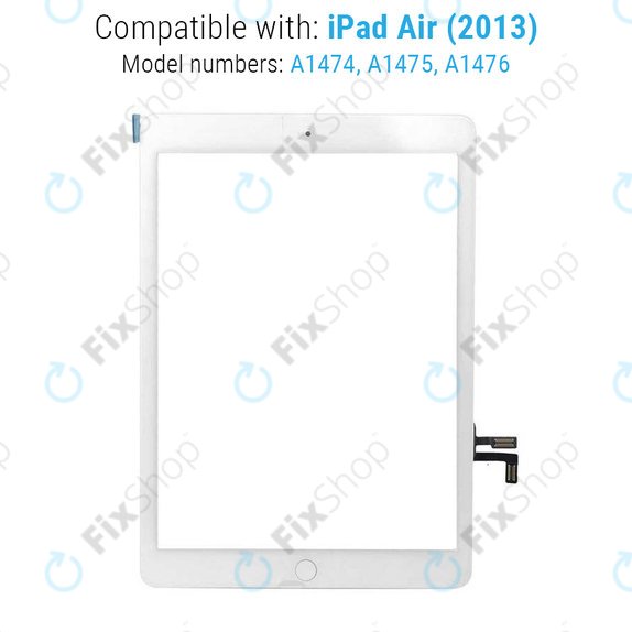 Apple iPad Air, iPad (5th Gen 2017) - Touchscreen Front Glas + Home Taste (White)