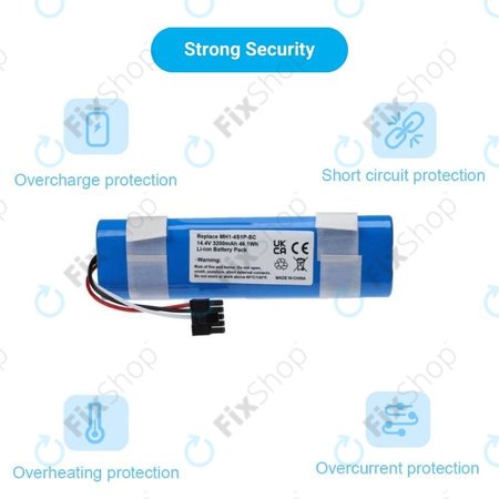 Xiaomi Mi Robot Vacuum Mop Pro (P), 2 (Mijia 2C), Viomi V2 Pro, Proscenic LDS M7 - Akku Batterie STYJ02YM, MH1-4S1P-SC Li-Ion 14.8V 3400mAh