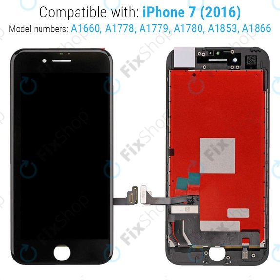Apple iPhone 7 - LCD Display + Touchscreen Front Glas + Rahmen (Black) TFT