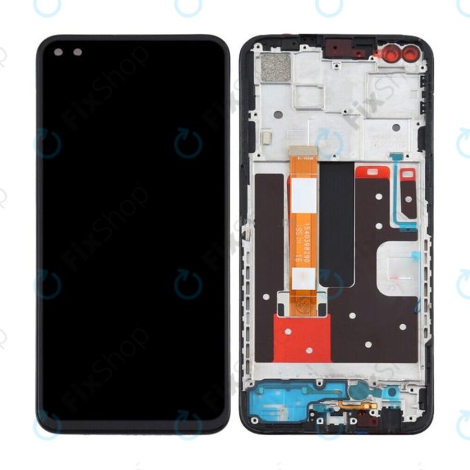 Oppo Reno 4 Z 5G - LCD Display + Touchscreen Front Glas + Rahmen (Ink Black) TFT