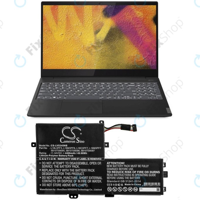 Batterie für Lenovo IdeaPad C340 14, 15, 4400mAh, Li-Pol, 11.34V, 5B10T09095, HQ