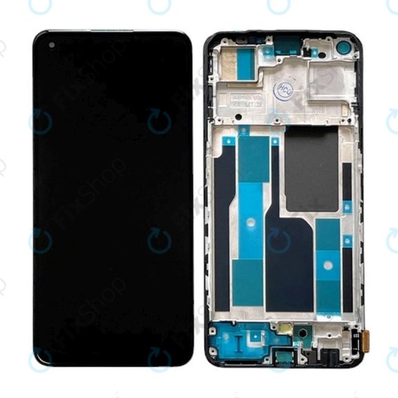 Realme 9 Pro Plus RMX3392 RMX3393 - LCD Display + Touchscreen Front Glas + Rahmen (Midnight Black) TFT