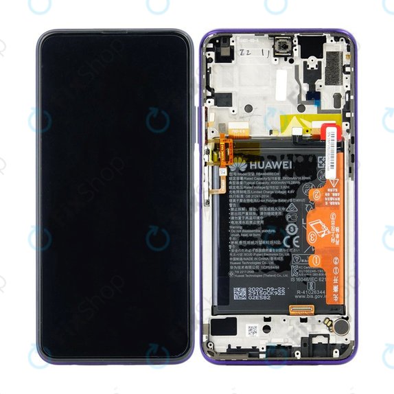 Huawei Honor 9X Pro - LCD Display + Touchscreen Front Glas + Rahmen + Akku Batterie (Phantom Purple) - 02353AKK Genuine Service Pack