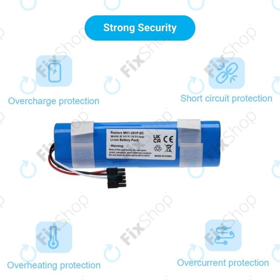 Xiaomi Mi Robot Vacuum Mop Pro (P), 2 (Mijia 2C), Viomi V2 Pro, Proscenic LDS M7 - Akku Batterie STYJ02YM, MH1-4S1P-SC Li-Ion 14.8V 3400mAh