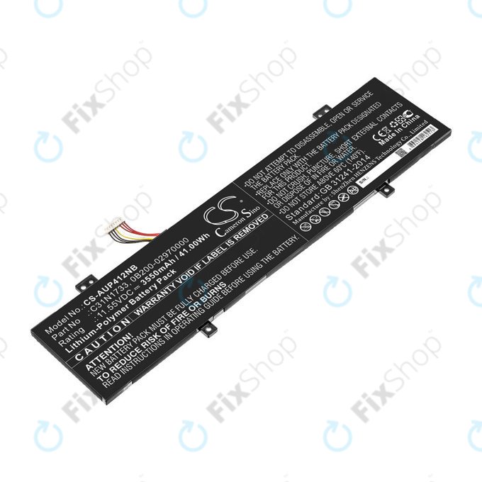 Batterie für Asus VivoBook Flip 14 Tp412fa/ua, 3550mAh, Li-Pol, 11.55V, C31N1733, HQ