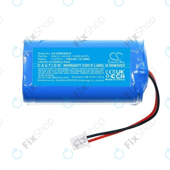 Ecovacs Winbot W-series - Akku Batterie S04-LI-148-650, 14500-S41PJ Li-Ion 14.8V 700mAh HQ