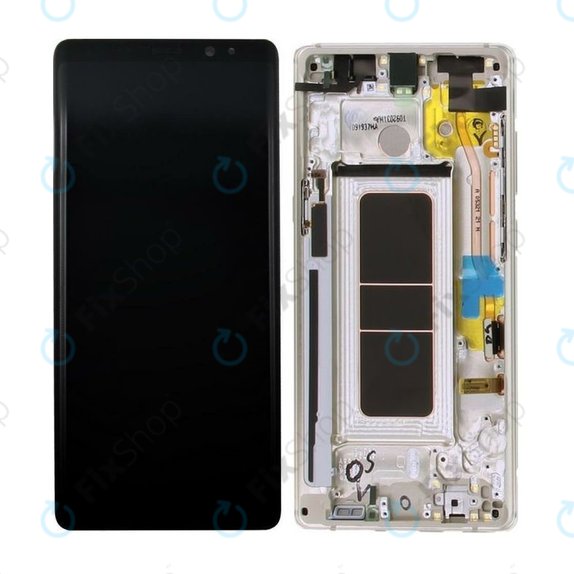 Samsung Galaxy Note 8 N950F - LCD Display + Touchscreen Front Glas + Rahmen (Maple Gold) - GH97-21065D, GH97-21066D Genuine Service Pack