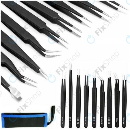 ESD Antistatik-Edelstahl-Pinzetten-Set 9in1