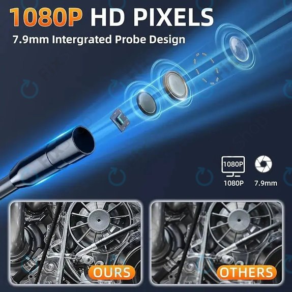 Industrielle Endoskopkamera mit 4,3" IPS-Display, 10m