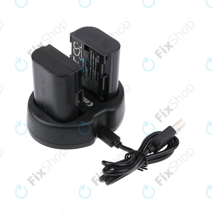 2 Akkus mit Ladegerät fürCanon EOS 5D Mark II, EOS 7D, 2000mAh, Li-Ion, 7.4V, LP-E6, HQ