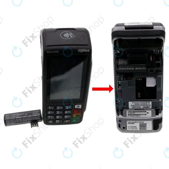 Akku batterie für Ingenico Move 5000, 3000mAh, Li-Ion, 3.7V, F26402376, HQ