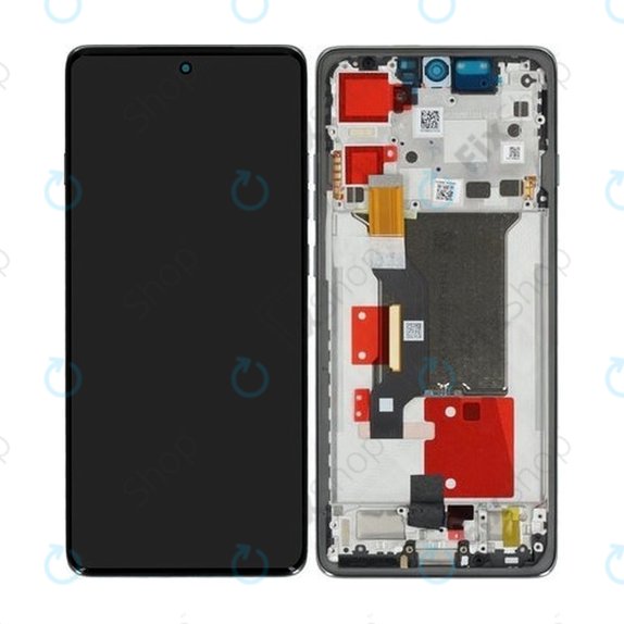 Motorola Edge 60 Pro - LCD Display + Touchscreen Front Glas + Rahmen (Shadow) - 5D68C30045 Genuine Service Pack