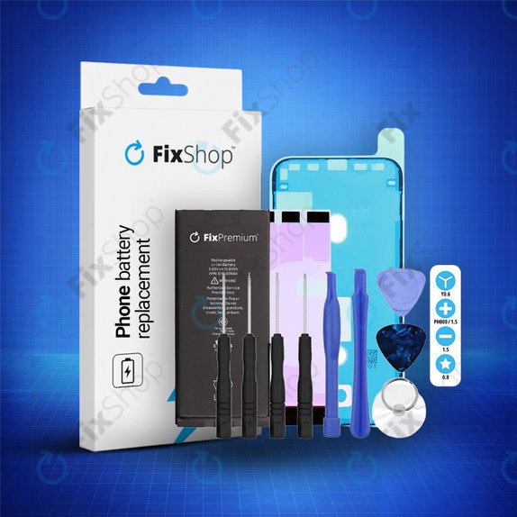Apple iPhone 11 - Akku Batterie 3110mAh FixPremium + Akku Batterie Klebestreifen Sticker + LCD Klebestreifen Sticker + Werkzeugsatz - Multipack