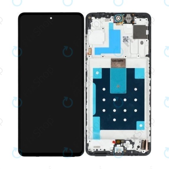Samsung Galaxy M55 M556B - LCD Display + Touchscreen Front Glas + Rahmen (Black) - GH81-25791A Genuine Service Pack