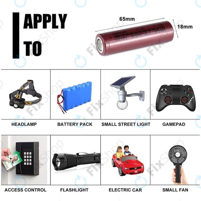 Akku Batterie Cell 18650 (Li-Ion, 2000mAh, 3.6V)