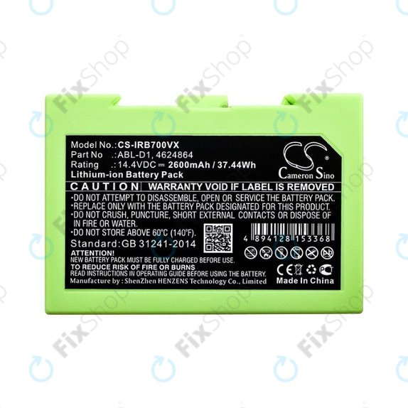 iRobot Roomba e-series, i-series - Akku Batterie ABL-D1, 4624864, ABL-D2 Li-Ion 14.4V 2600mAh HQ