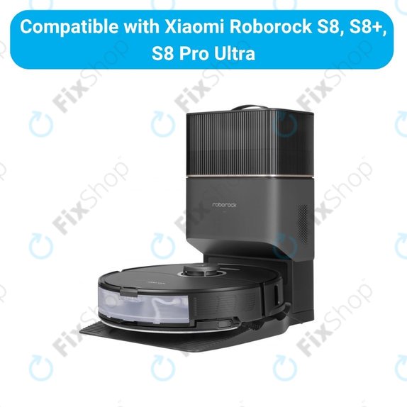 Ersatzteilset für Xiaomi Roborock S8, S8+, S8 Pro Ultra (2 Paare Hauptbürsten, 4x Filter, 4x Seitenbürste – schwarz)