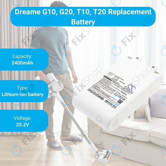 Xiaomi Dreame G10, G20, T10, T20 - Akku Batterie 3027689 Li-Ion 25.2V 2400mAh HQ