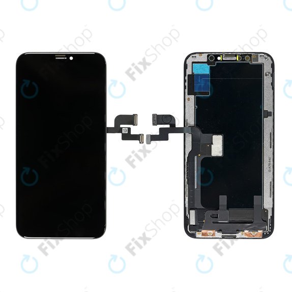 Display Soft OLED für iPhone XS, Touchscreen-Glas mit Rahmen, FixPremium