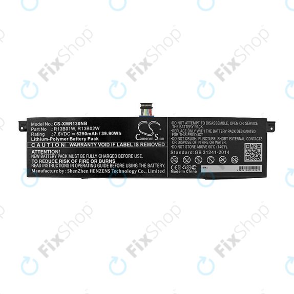 Batterie für Xiaomi Inchmi Aair 13.3, Xiaomi Mi Notebook Air 13.3 2018, 5250mAh, Li-Pol, 7.6V, R13B01W, HQ
