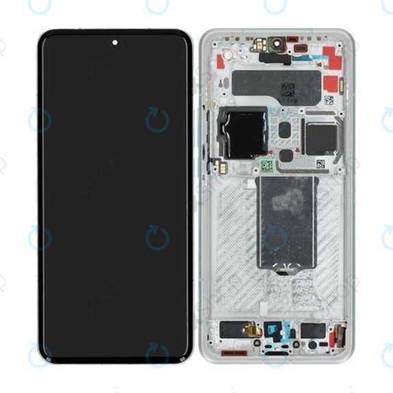 Xiaomi 15 Ultra 5G - LCD Display + Touchscreen Front Glas + Rahmen (Silver White) - 560005000O100 Genuine Service Pack