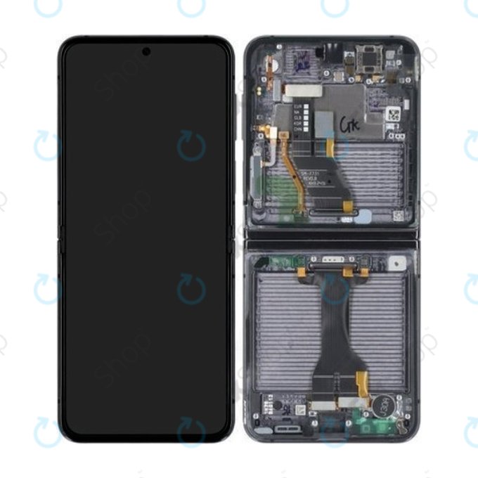 Samsung Galaxy Z Flip 5 F731B - LCD Display + Touchscreen Front Glas + Rahmen (Graphite) OLED