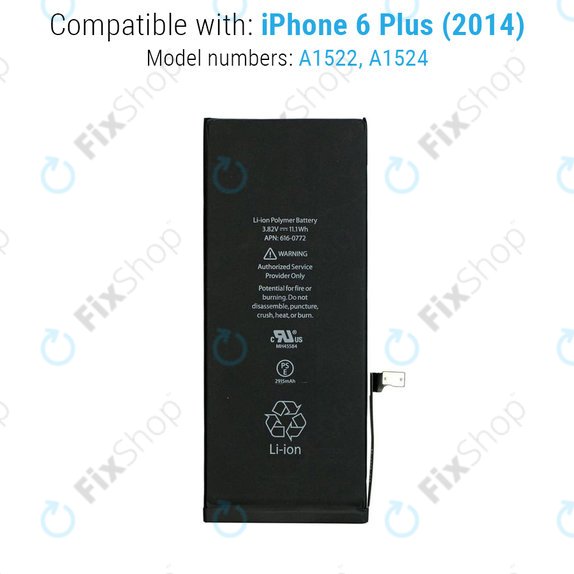 Akku Batterie für iPhone 6 Plus, 2915mAh