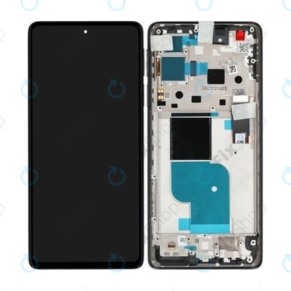 Motorola Edge 30 Pro XT2201 - LCD Display + Touchscreen Front Glas + Rahmen (Black) - 5D68C20263, 5D68C20276 Genuine Service Pack