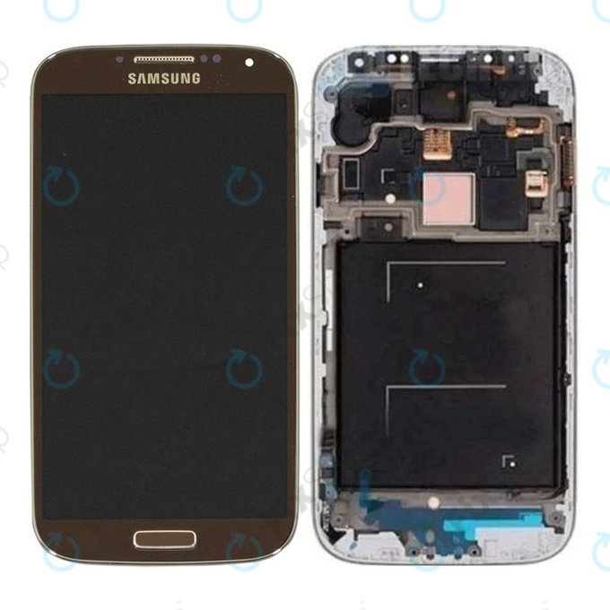 Samsung Galaxy S4 i9506 LTE - LCD Display + Touchscreen Front Glas + Rahmen (Brown) - GH97-15202E Genuine Service Pack
