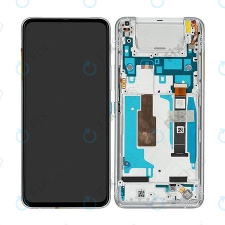Asus Zenfone 8 Flip ZS672KS - LCD Display + Touchscreen Front Glas + Rahmen (Glacier Silver) - 90AI0042-R20010 Genuine Service Pack