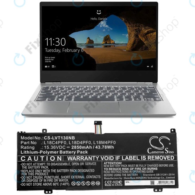 Batterie für Lenovo ThinkBook 13s, 14s, 2850mAh, Li-Pol, 15.36V, L18C4PF0, HQ