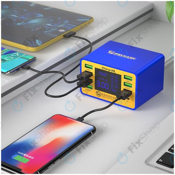 Mechanic iCharge 8M - USB-Service-Ladestation mit USB-C und USB 3.0